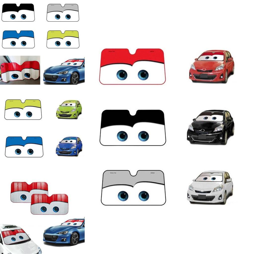 Foil Aluminium Cartoon Car Windshield Sun Shade Big Eyes Cars Front Window Visor