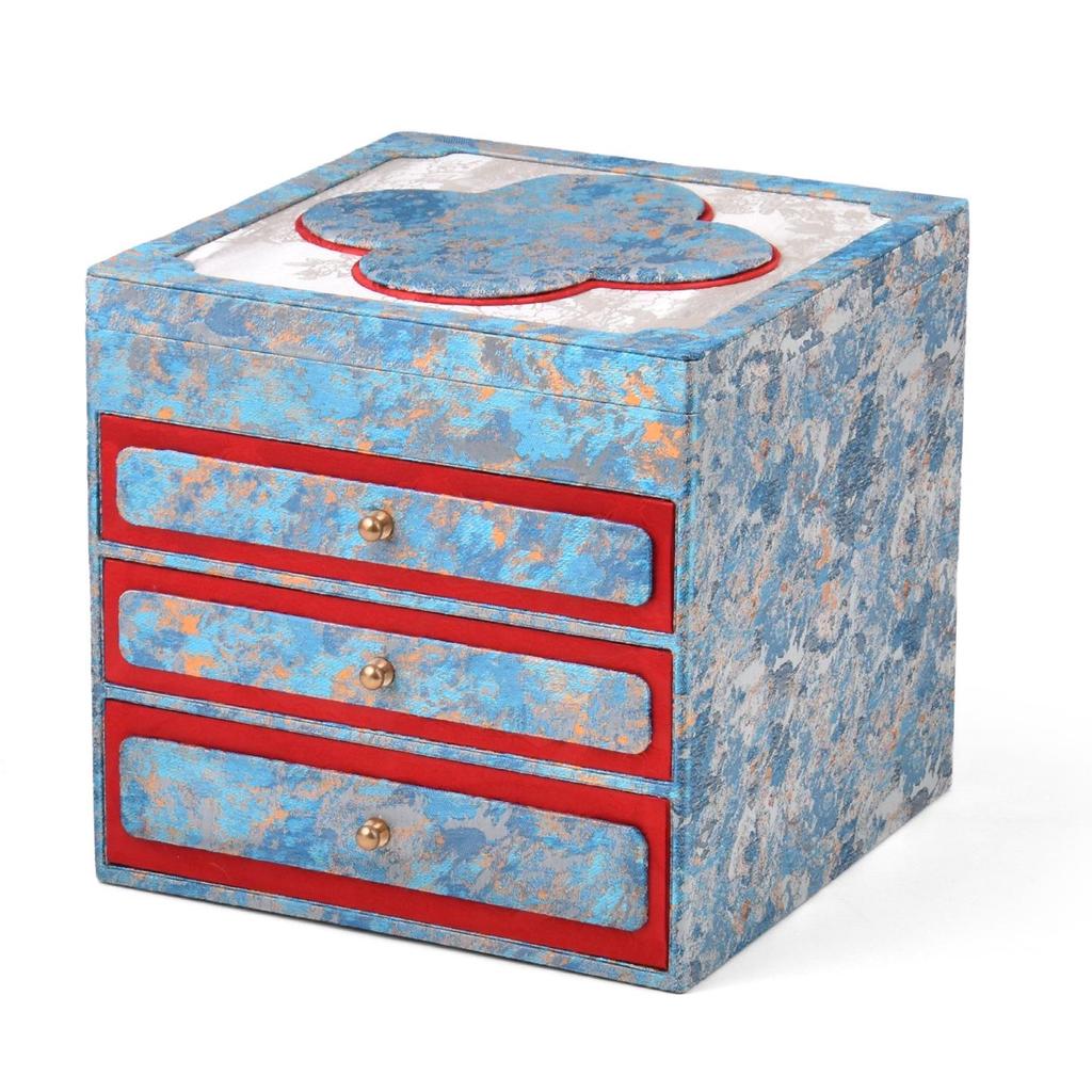 Chinese Style Multi-Layer Jewelry Box: Large Capacity for Rings, Necklaces, Bracelets - Perfect for Wedding and National Style Collections