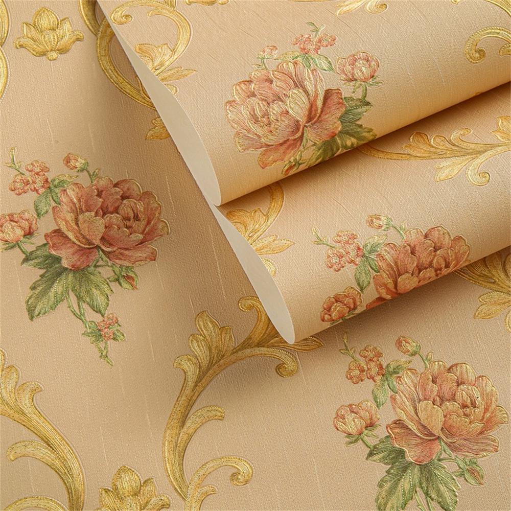 3D Stereo Pink Floral Wallpaper for Bedroom Hotel Guesthouse Pvc Waterproof Living Room Wall Decor Paper Luxury