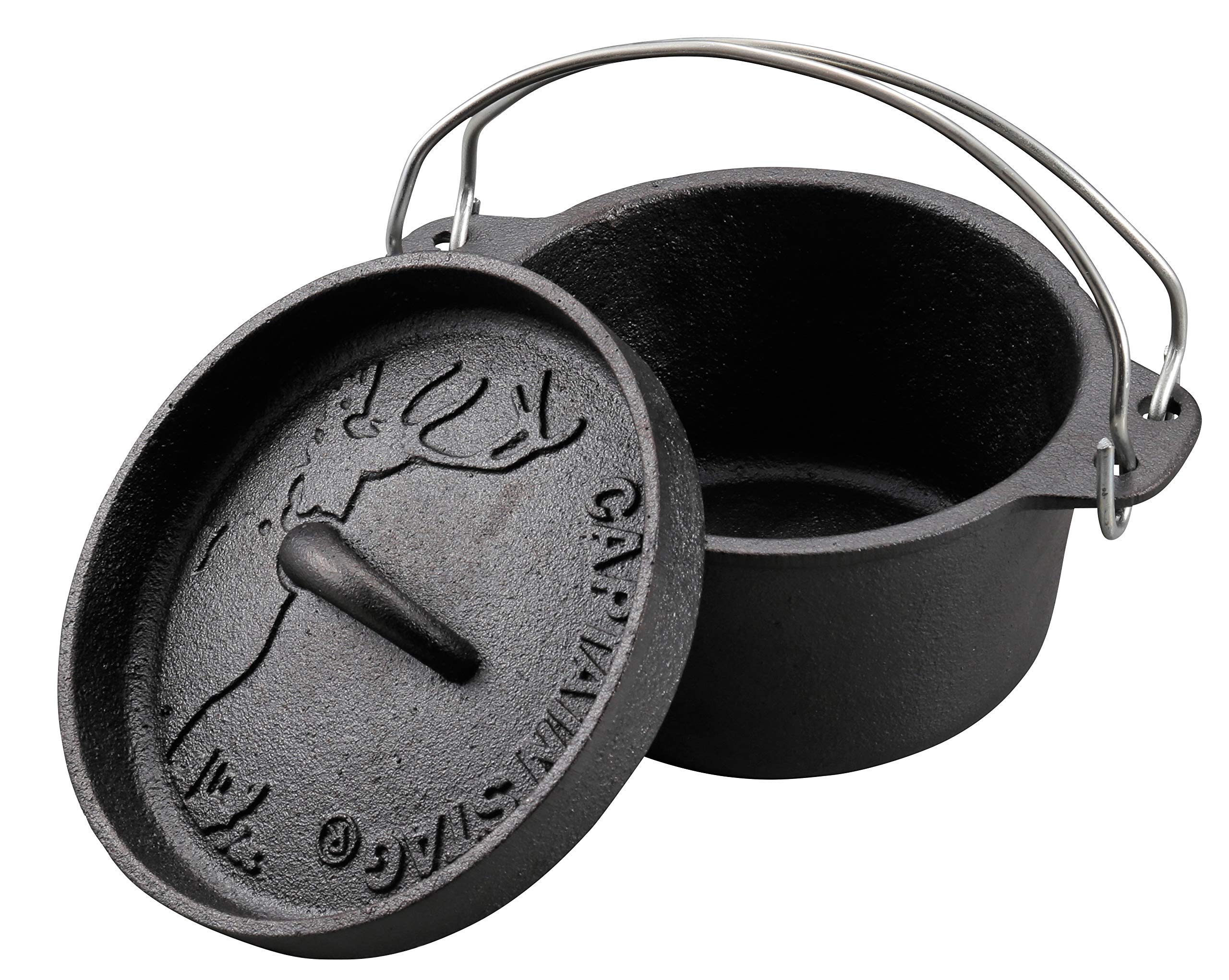 

Captain Stag Cast Iron Dutch No Seasoning Perfect for Camping and Barbecuing (CAPTAIN STAG) UG-3060 Oven, 14cm, Required,
