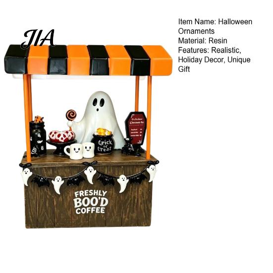 Halloween Table Centerpieces Ghost Resin Figurine, Spooky Cart Statue for Indoor Decor Home Garden Decor, Centerpiece Festive Party Decoration