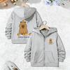 Comic Cartoon Sweatshirts Zip Up Casual Hoodie Lovely Capybara Jacket for Boys Girls Zipper Spring and Autumn Trendy Hoodies