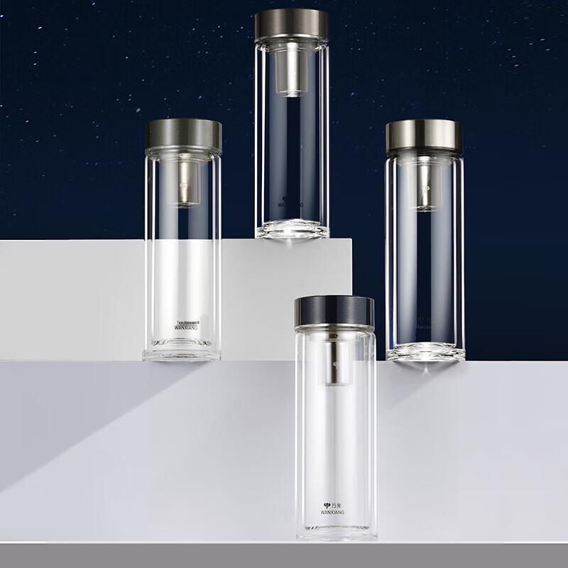 WANXIANG Double-Walled Borosilicate Glass Cup with 3D Lid