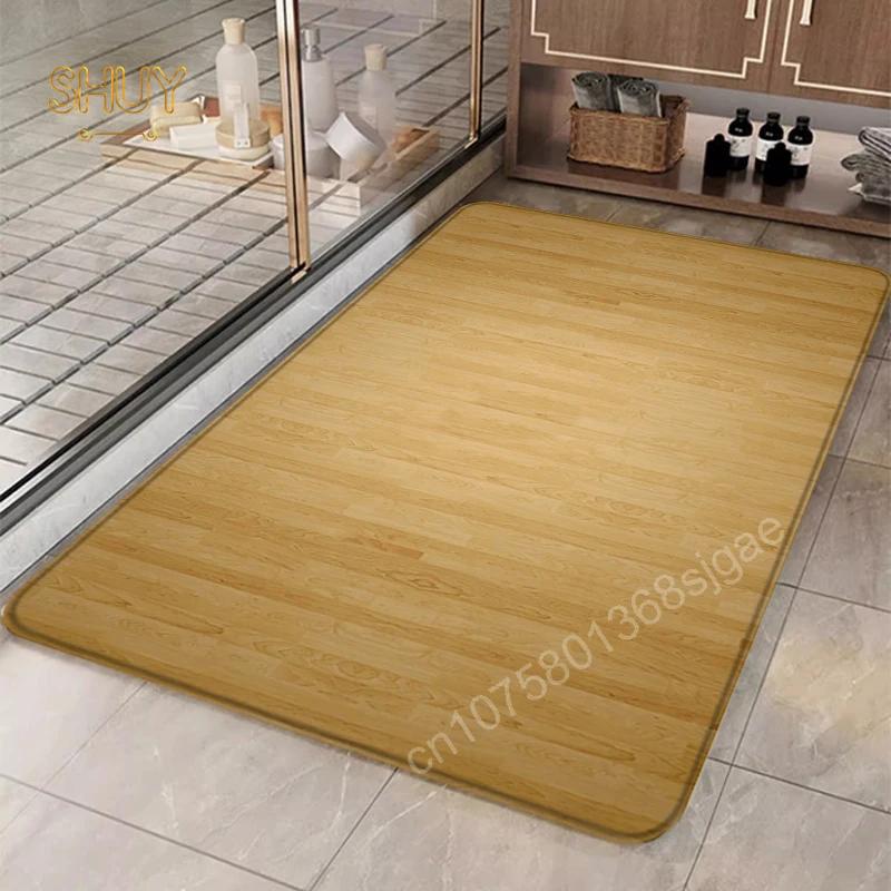 Covor de ușă cu model de granule de lemn Covor de baie intrare bucătărie canapea anti-alunecare Covorașe decorative pentru picioare Covor de târât pentru copii