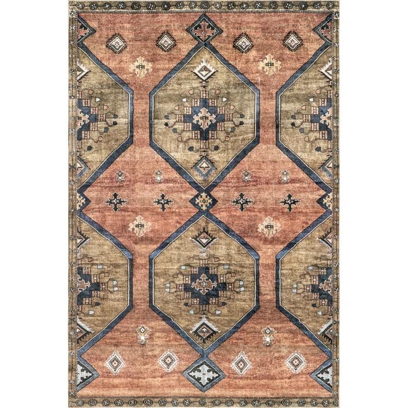 Washable Rug Vintage Rug Indoor Floor Distressed Carpet Accent Rug Lightweight Kitchen Bathroom Living Room Bedroom Dining Room