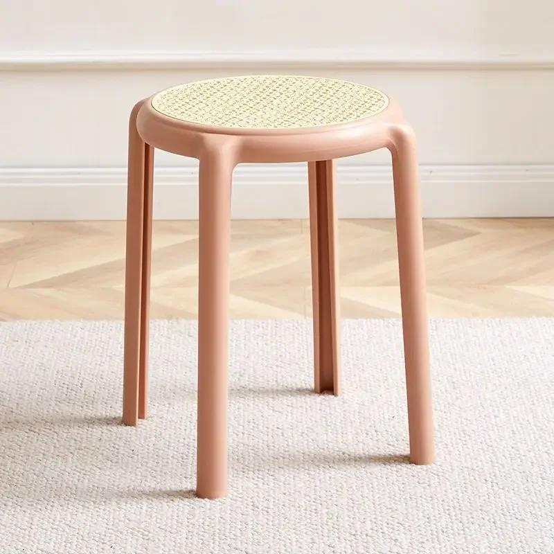 Scaun din ratan imitație nordică din plastic, creativ, pentru sufragerie, scaun rotund pentru bucătărie, scaune de sufragerie, mobilier personalizat