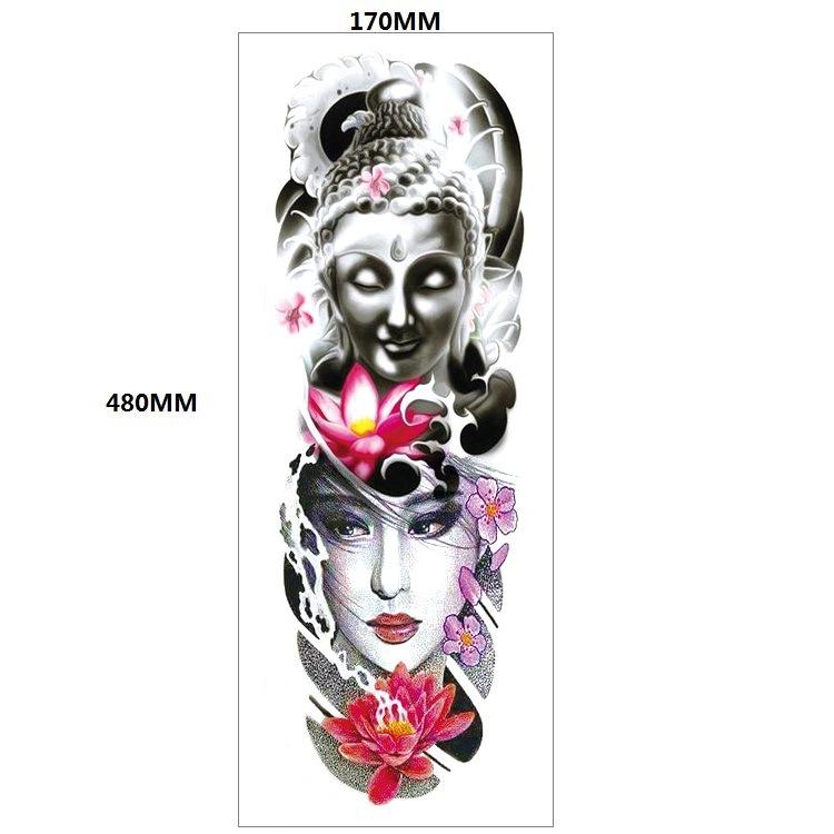 Lion Tiger Head Large Pattern Waterproof Full Arm Tattoo Sticker Flower Arm Large Pattern Water Transfer Wind Sticker