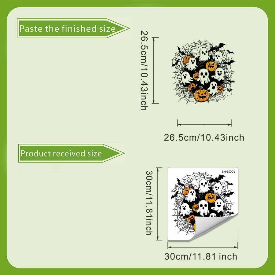 

Наклейки на туалет до Хелловіну з привидами, гарбузами та кажанами - Веселі водонепроникні святкові наклейки