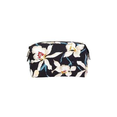 Makeup Bag - Mi Pac - Gold Wash - Pink Yellow - Flower Print - 100% Polyester