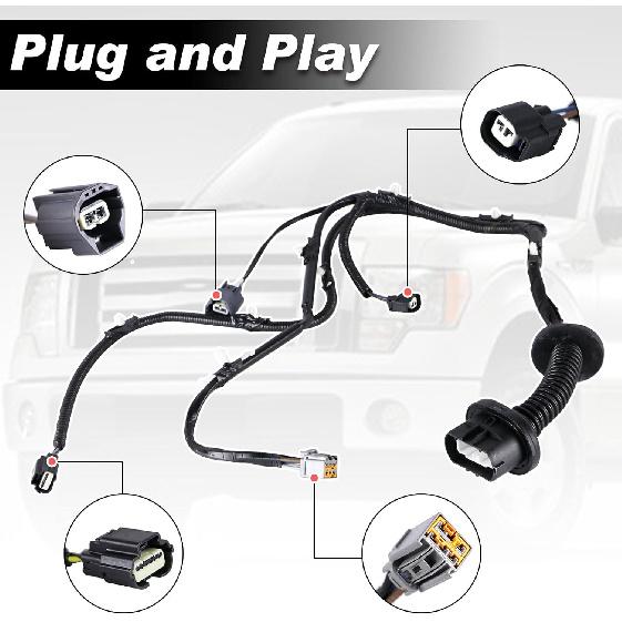 Rear Door Jumper Wiring Harness Compatible with Ford F150 Crew Cab 2009-2014 Driver Side LH Door Jumper Wire Assembly Replace 9L3Z-14631-CAA