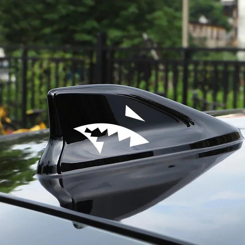 New Fashion Shark Mouth Reflective Stickers Car Antenna Shark Fin Vinyl Decals Sticker Car Decoration Accessories