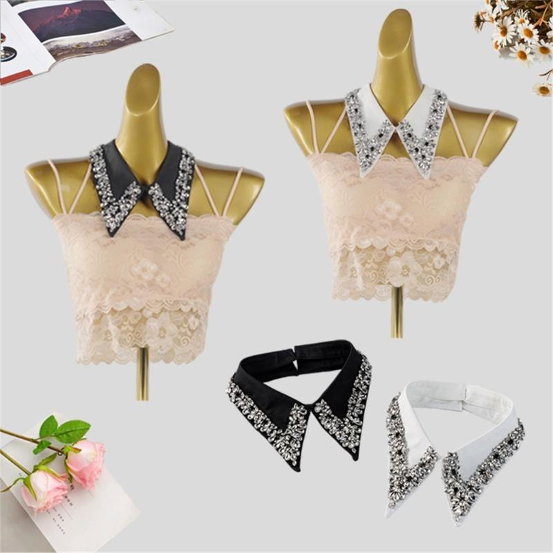 Strass-verzierter bequemer Polyester-Faux-Kragen für Geschäftsveranstaltungen und Abendanlässe