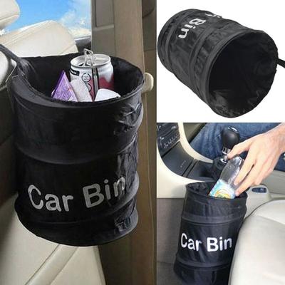 Car Trash Can Foldable Design with Fastener Tape Large Capacity Easy Installation Collapsible Rubbish Bin Garbage Holder