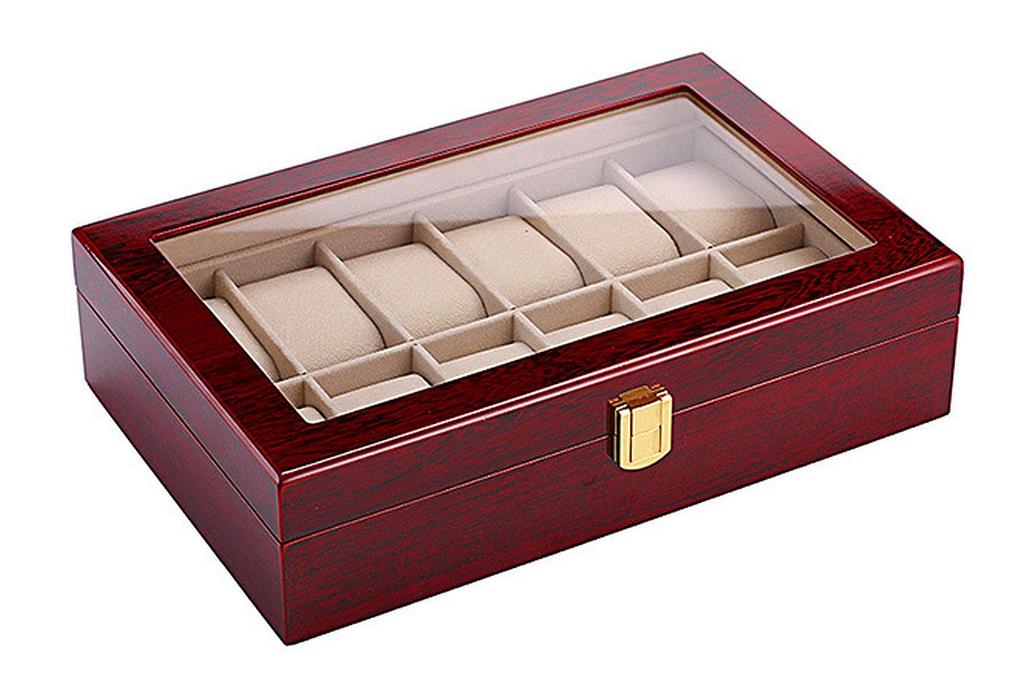 Luxurious Wooden Watch Storage Box for 12 Collection Display 12 Watches, Case, (Holds Watches)