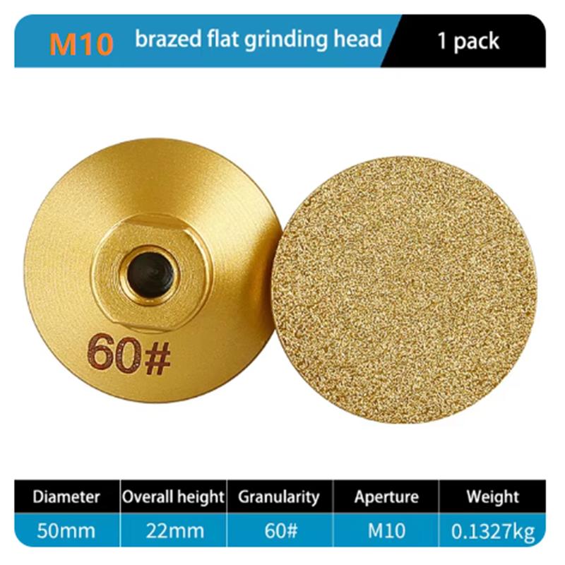 M10 Diamond Brazed Flat Grinding Head Marble Stone Countertop Trimming Rough Polishing Disc Angle Grinder Abrasive Pad