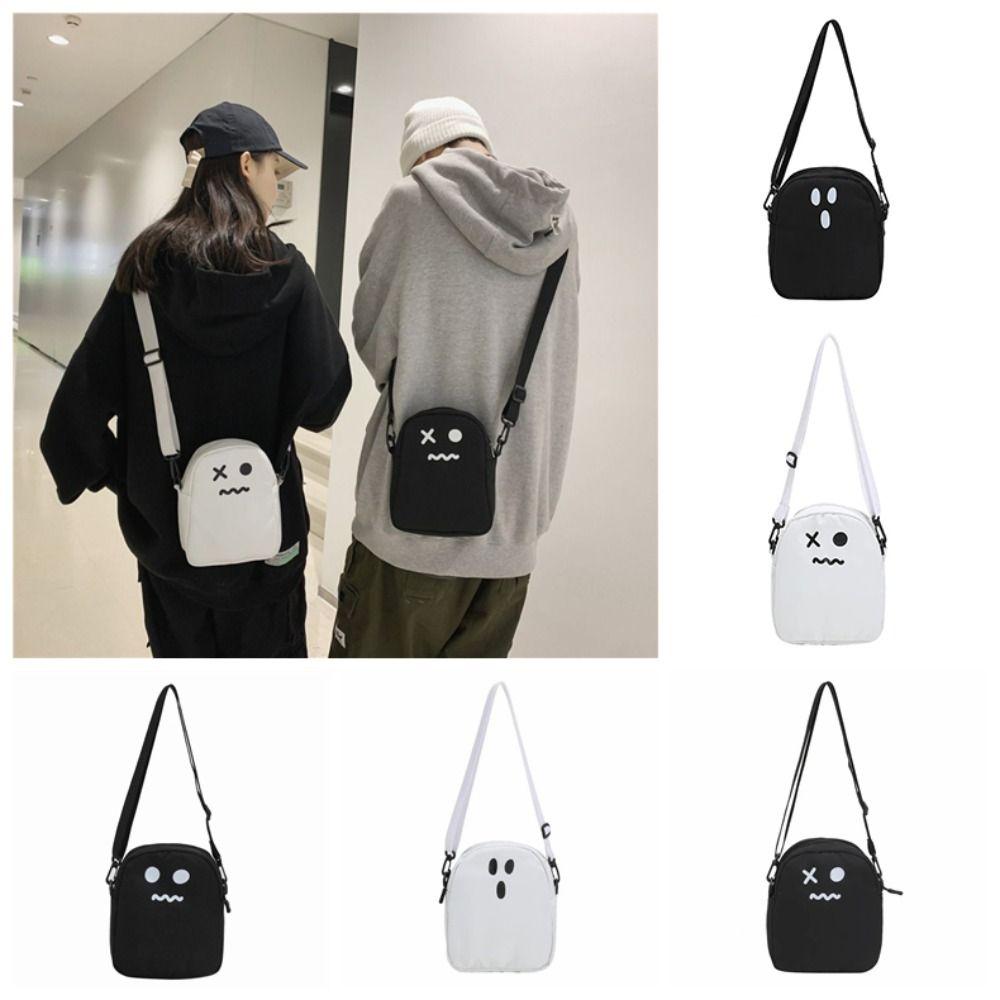 Cute Oxford Cloth Messenger Bag Mini Size Zipper Closure Crossbody Bag Cartoon Print Storage Bag Women