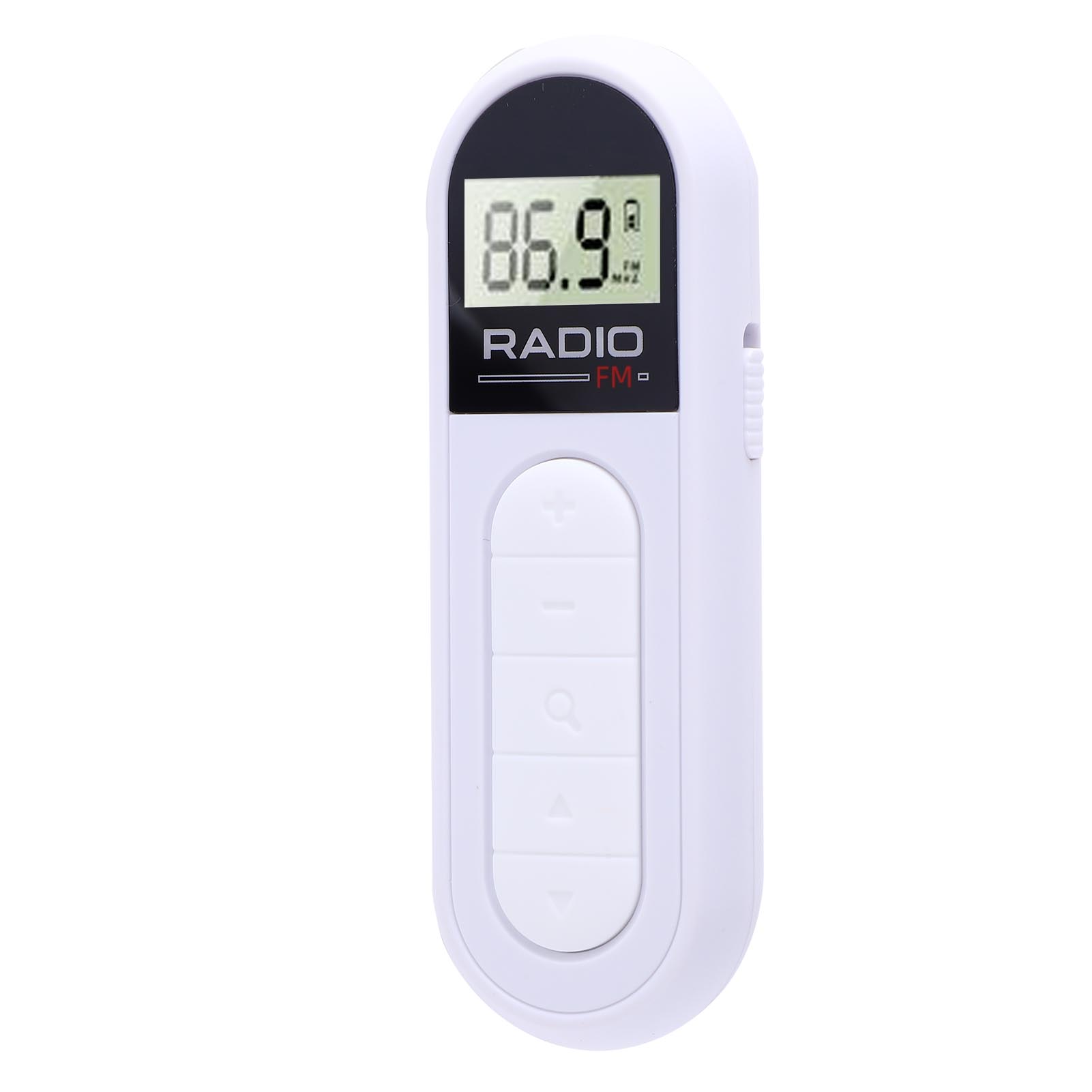 

Portable FM Radio LCD Display Rechargeable Small Digital Tuning Radio with Earphones Back Clamp for Home Outdoor Travel Emergency