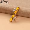 4Pcs Bamboo Knot Buckle Ancient Style Diamond Fashion Costume Accessories Chinese Style Metal Cat's Eye Frog