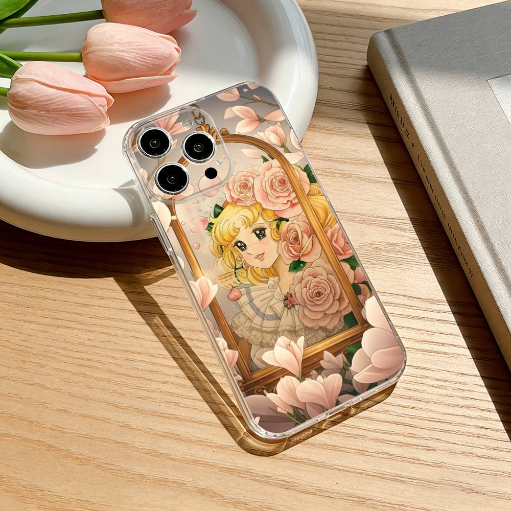 Candy 90s Anime Phone Case For iPhone 17 16 15 14 13 12 11 Mini Pro Max Plus Transparent Cover