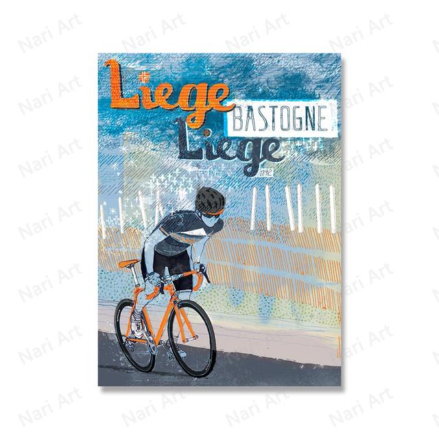 Bicycle Race Bicycle Sports Wall Art Oil Painting Nordic Poster and Printmaking Classic Monument Image