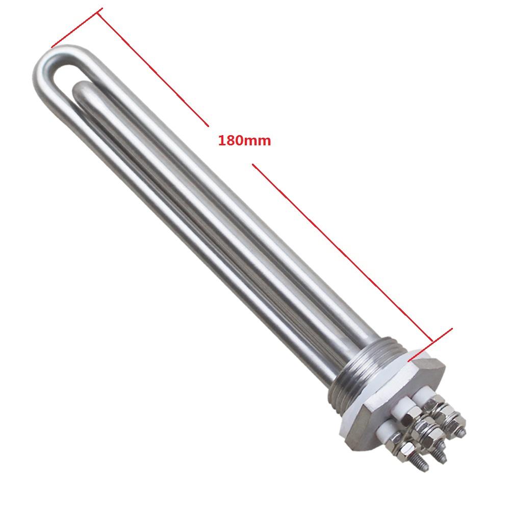 DERNORD 12V 24V 36V 48V Water Immersion Heater 1Inch NPT Thread Electric Heating Tube 304SUS