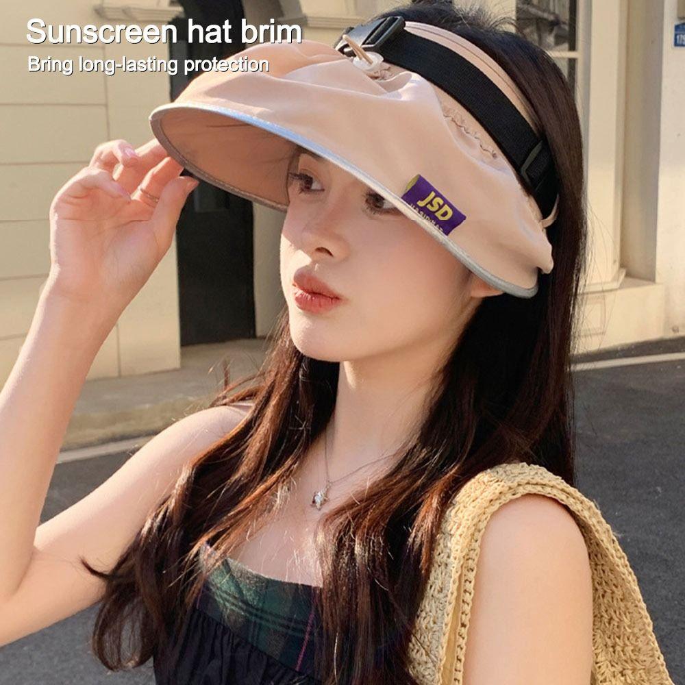 Kan brukes som skulderveske Dame solhatt Bred skygge solseil hatter All match visir cap