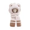 3 in 1 Hat Scarf Gloves Set Bear Ear Decor Thickened Plush Winter Hat Matching Scarf Gloves Function Cold Weather Outfit