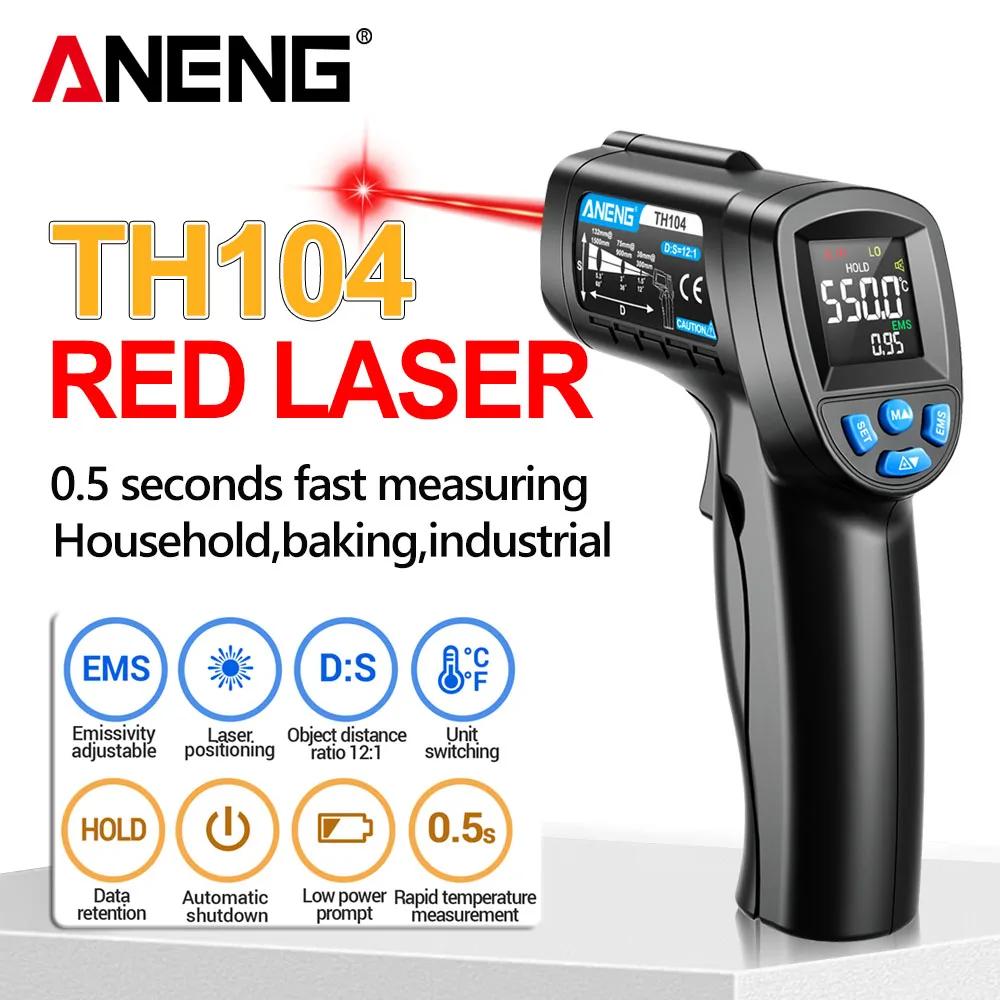 2026 Professional ANENG TH104 Infrared Handheld Temperature Gun -50℃~550℃ IR Laser Sensor Thermometer Thermal Imager VA Screen Meter Pyrometer Tools