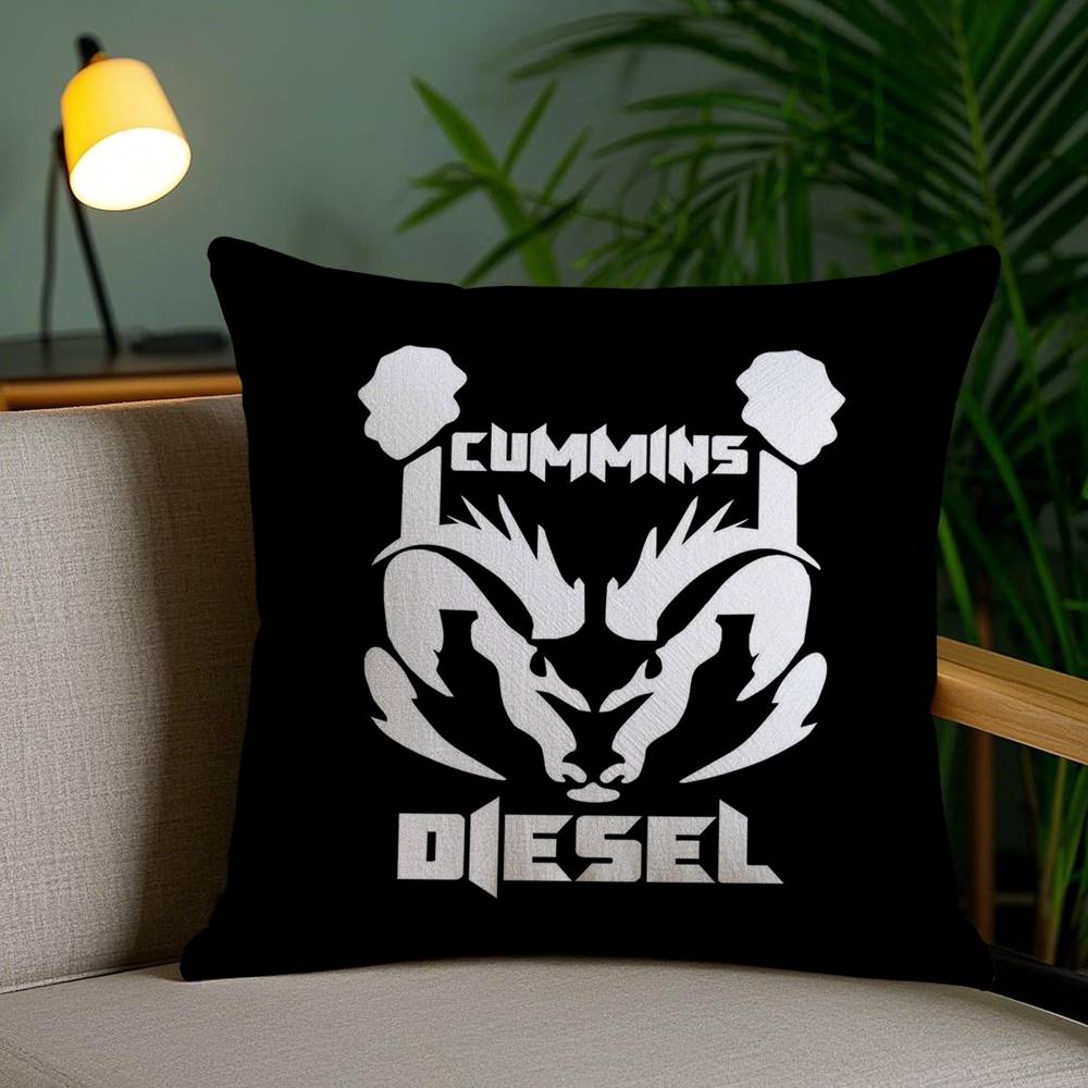 Gas Fueled Engine C-CumminsS Pillow Case Sofa Short Plush Double-sided HD Printing Room Home Office Gift Cushion Cover