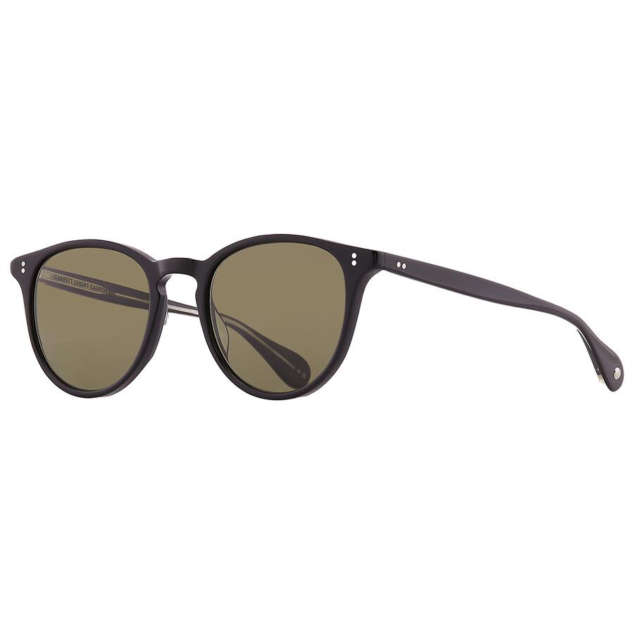 Garrett Leight Manzanita Sun Green Oval Unisex Sonnenbrille 2151 Bk Grn 50