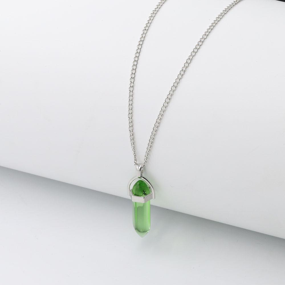 Hexagonal Pyramid Pendant Clavicle Chain Necklace