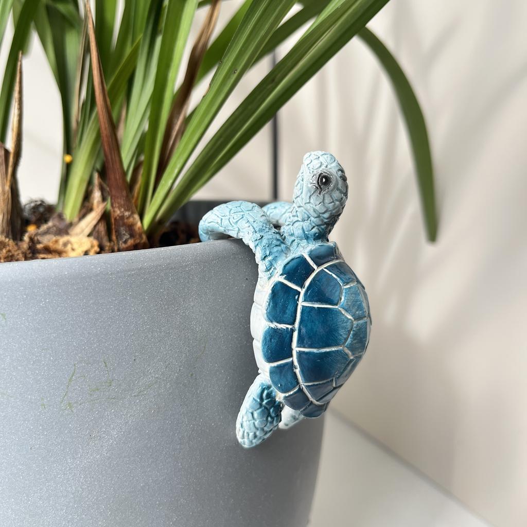 1Pc Little Turtle Resin Ornament, Coastal Home Theme, Christmas Gift for Mom Turtle Statue Decorative Craft, Coastal Beach Decoration