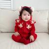 Festive Red Autumn Romper for Newborns and Infants – Class A Baby Bodysuit