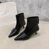 Pointed Toe Stiletto Heel Booties 2025 Autumn and Winter New Belt Buckle Sexy French Celebrity Temperament Fashion Boots