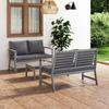 Day and Night - Day and Night Garden Furniture 3 Pcs Cushions Solid Gray Acacia Wood