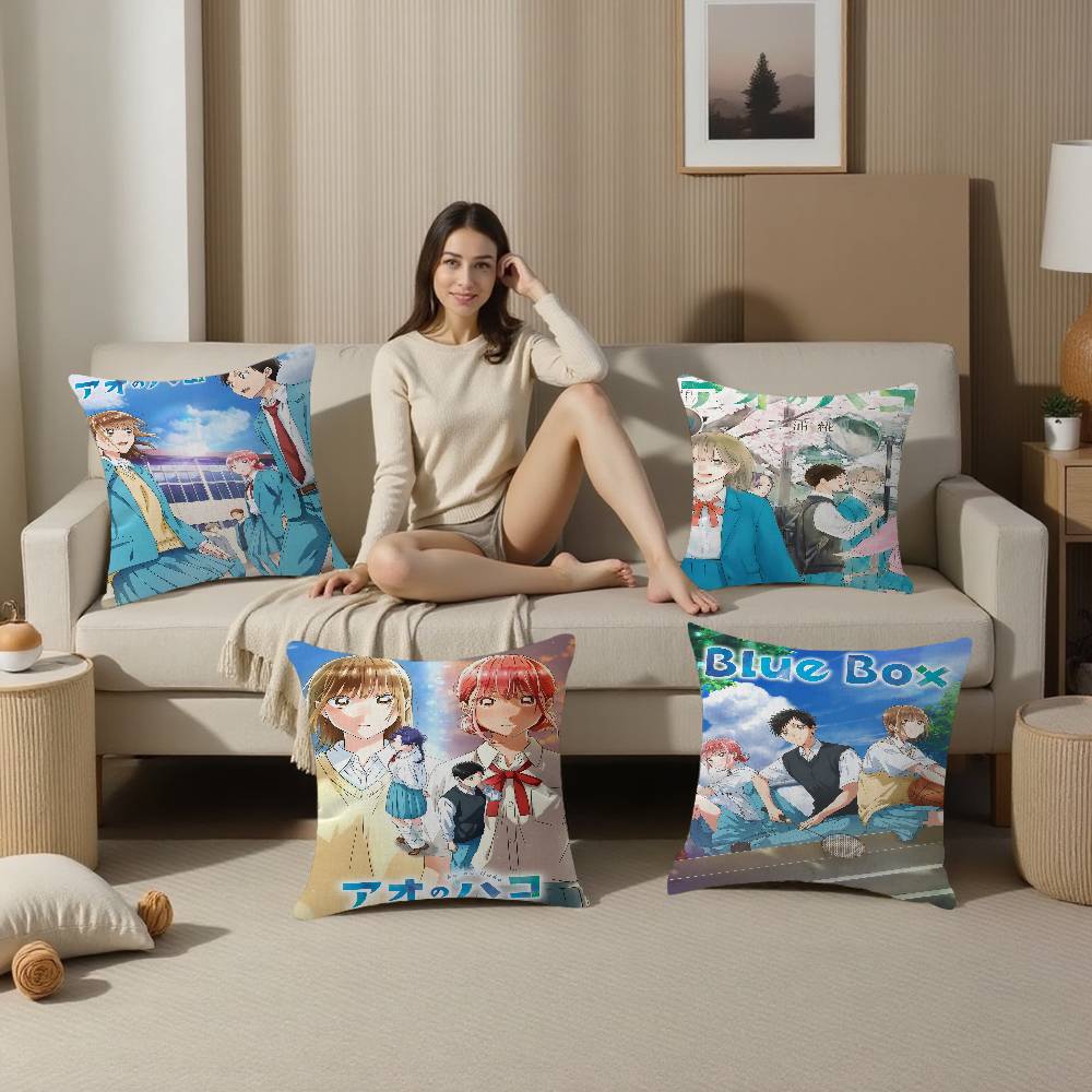 Blue Box Anime Maple Design Cushion Cover Happy Autumn Harvest decor Holiday Decorati Pillow Cover