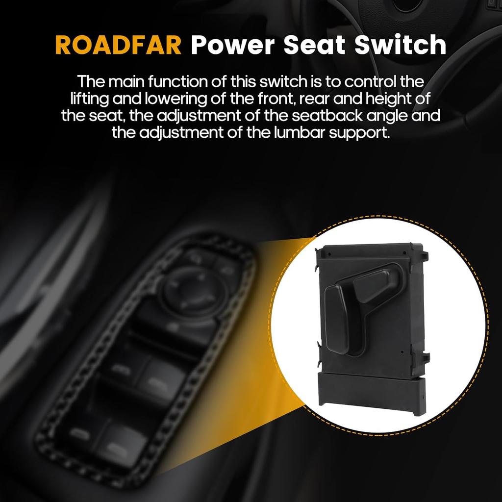 ROADFAR Right Power Seat Switch Fits for Chrysler for Dodge for Jeep for Ram 56049432AD 56049432AE 68041019AA