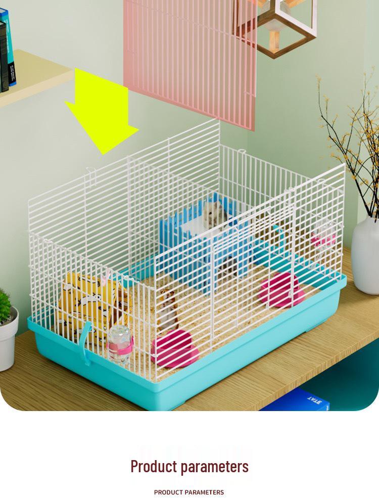 Large Hamster Cage 80 with High Tray & Running Wheel, Ideal for Golden Hamsters