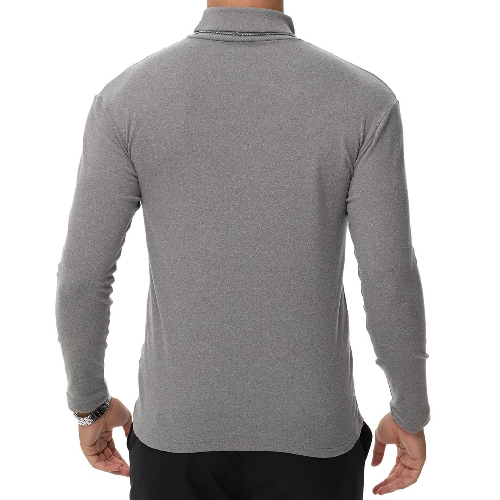 Turtleneck for Autumn and Warm [Hyzhwl] Men's Long-Sleeve T-Shirt, Thick, Warm, Insulated, Winter, Plain,