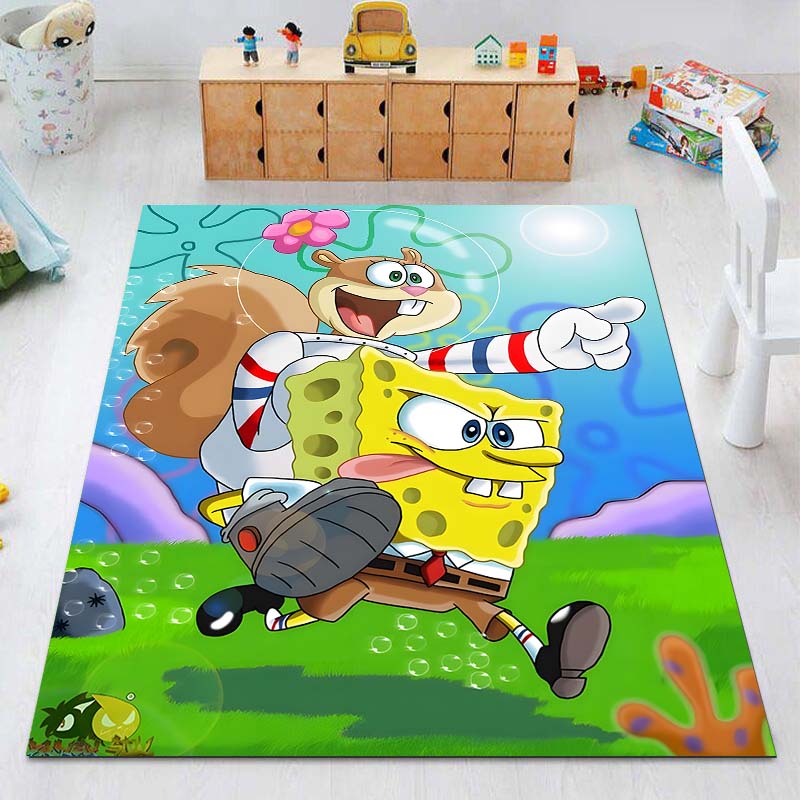 Multiple Styles Cartoon SpongeBob Print Carpet for Living Room Children's Bedroom Sofa Doormat Floor Non-slip Mat Luxury Gift
