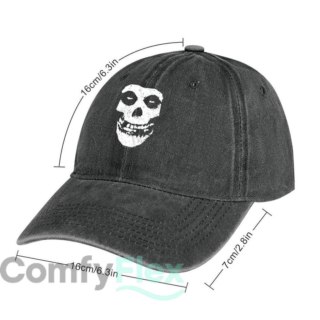 Distressed Skull Graphic Washed Baseball Cap