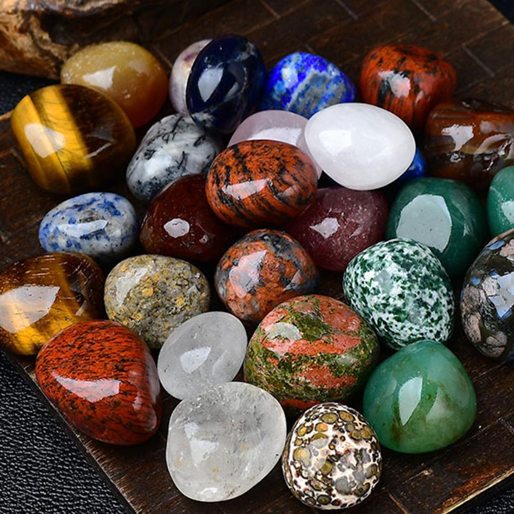Natural Crystal Rolling Stone 2-3Cm Gravel Tumbled Stone Healing Crystal Topaz Polished Rolling Stone Aquarium Flowerpot Decorte