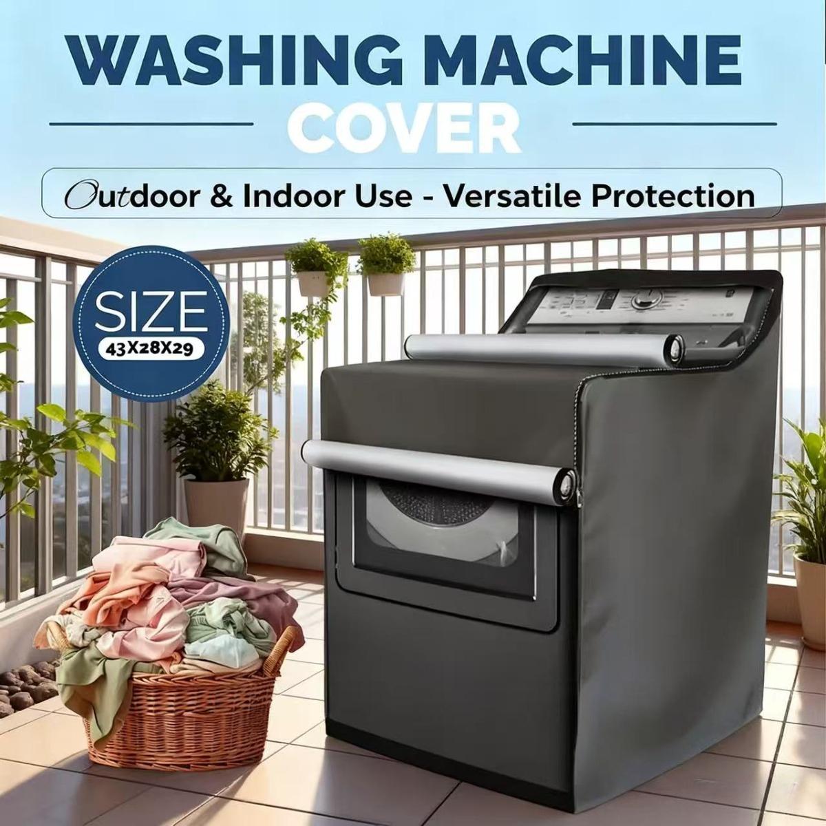 

Защитный чехол от солнца для стиральной машины/сушилки, Пылезащитный чехол для хранения, Защита от солнца и УФ-излучения, Для использования на улице и в помещении 73x75x88x110cm чёрный