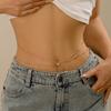 Sexy Rhinestone Fringed Pendant Waist Chain Bodychain Simple Round Bead Chain Navel Nail Waist Jewelry