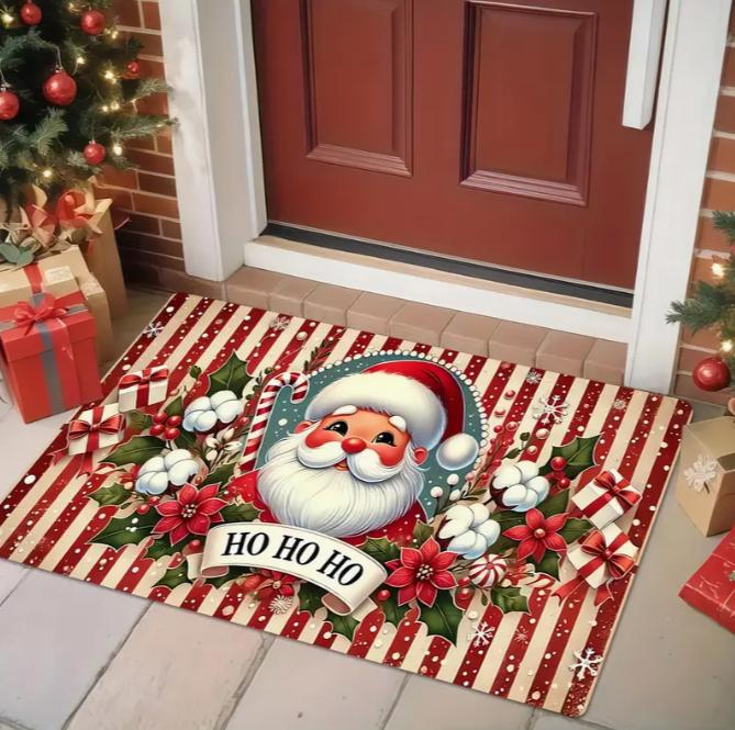 Christmas Gift Printed Door Mat Washable Super Floor Mat Farmhouse Style Laundry Room Bathroom Entrance Home Decoration Carpet