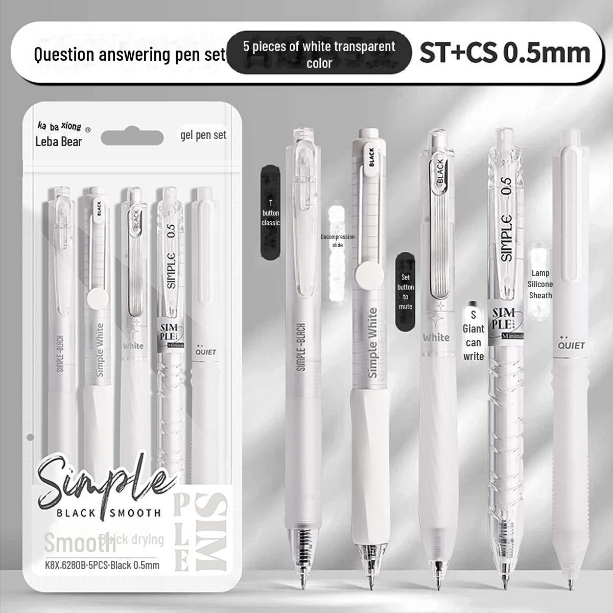 

Новая кисть-ручка Kaba Bear большой вместимости: Гладкий, без чернил, с заменяемым стержнем - Идеально для студенческих экзаменов 0.5mm