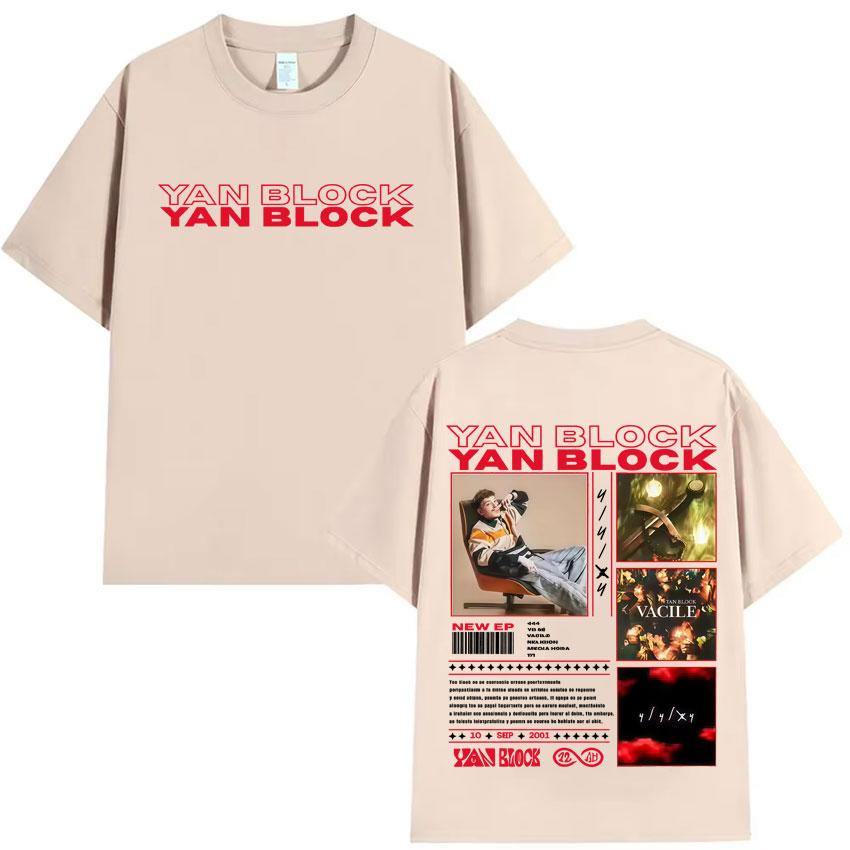 Yan Block New Album Punk Harajuku T Shirt Mens Casual High Quality Tshirts Cotton Short Sleeve Oversized Tee Shirts Fans Gift