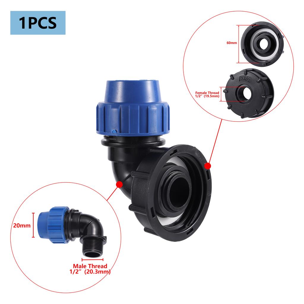 IBC Tank Fitting 20/25/32mm S60 IBC Tank Reducer Tee to Garden Irrigation Watering Adapter Garden Water Connector