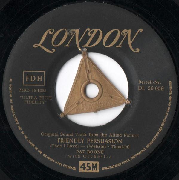 

7inch Record PAT BOONE Friendly Persuasion Chains Of Lov DL20059 London Records 1956 Germany Pop Used