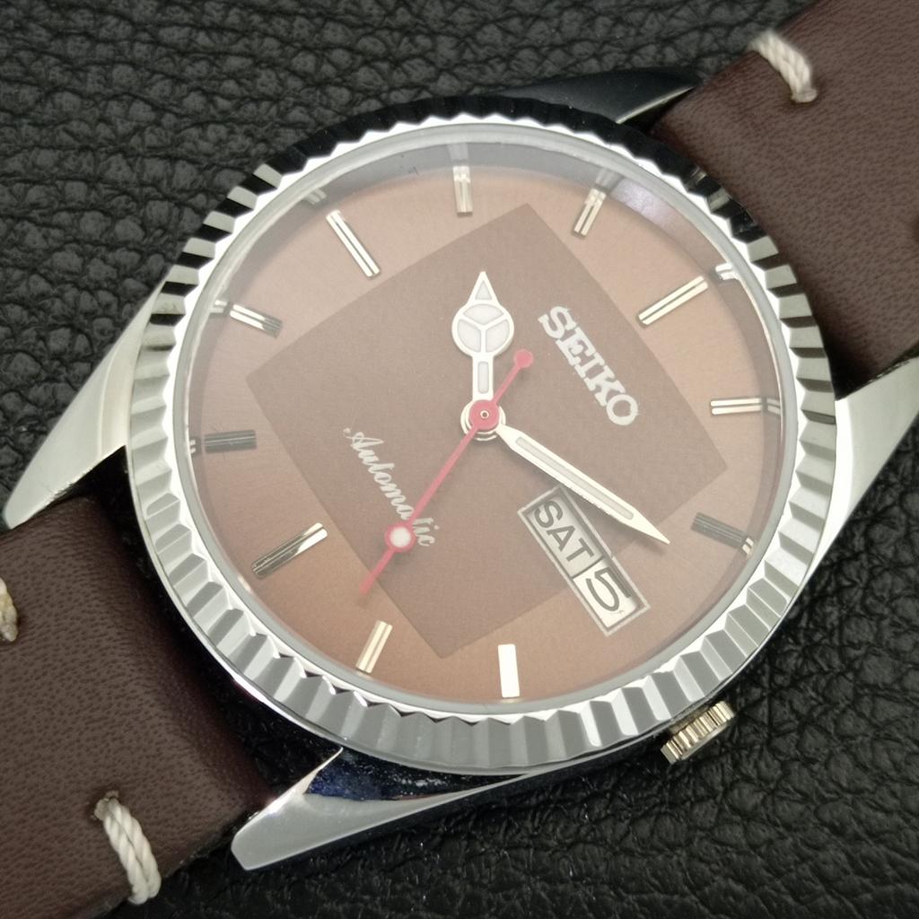 JAPAN VINTAGE REFURBISHED SEIKO AUTOMATIC 6309A MENS BROWN DIAL WATCH A443178-1